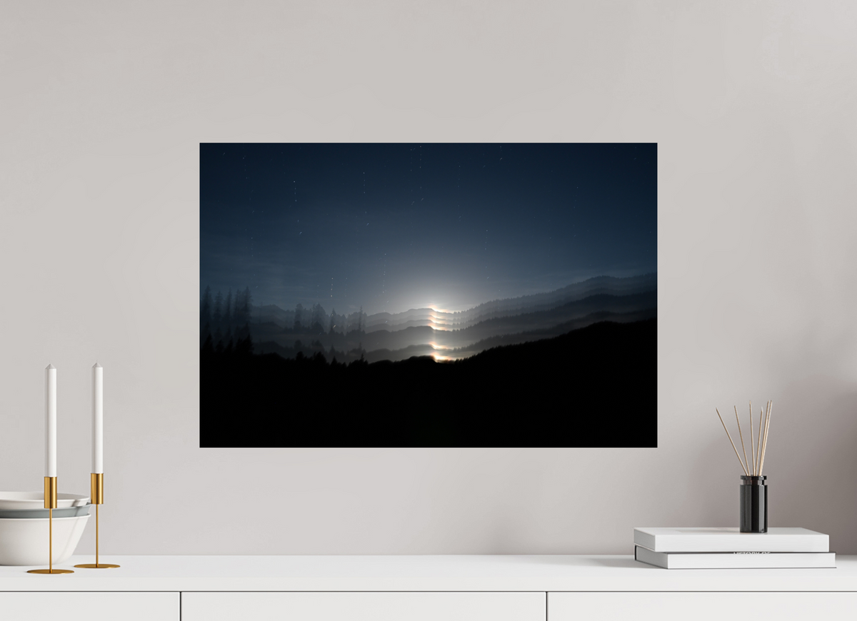 60 x 40 cm, Fine Art Print on Alu-Dibond Moonset Opening I